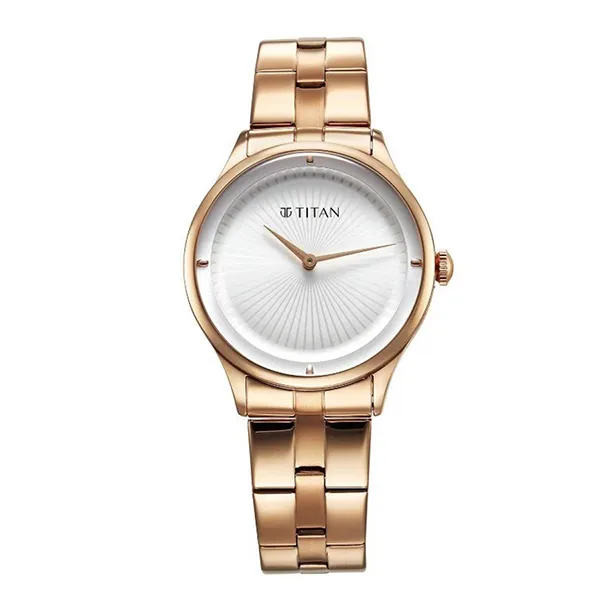 Đồng Hồ Nữ Titan Workwear Quartz Analog White Dial Stainless Steel Strap Watch 95185WM02 Màu Vàng Hồng - Đồng hồ - Vua Hàng Hiệu