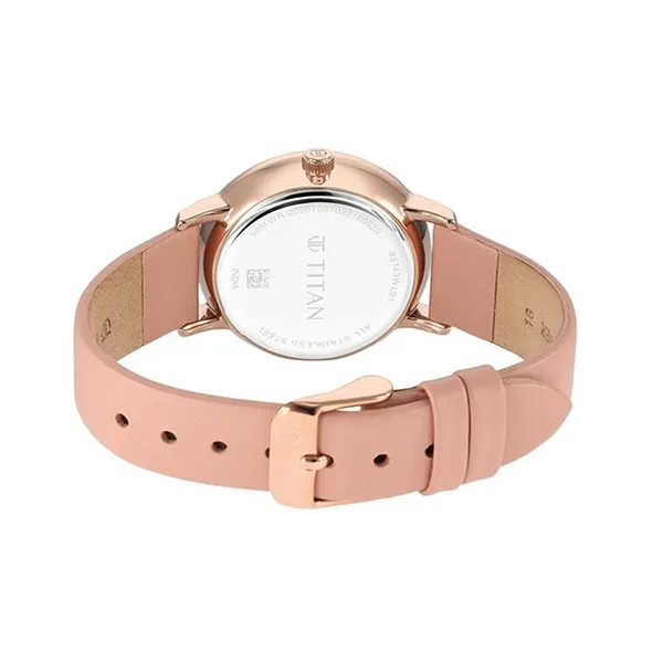 Đồng Hồ Nữ Titan Workwear Slimline Mother Of Pearl Dial Analog Leather Strap 95143WL01 Màu Hồng