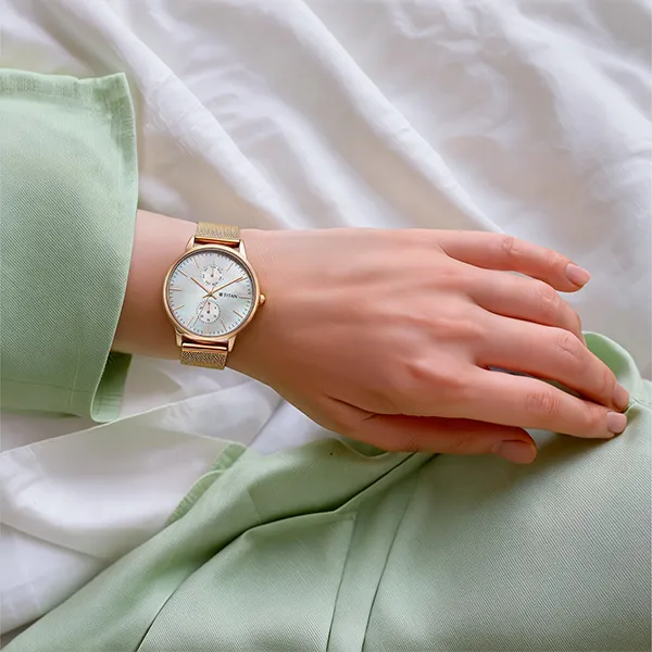 Đồng Hồ Nữ Titan Workwear Slimline Watch 95143WM01 Màu Vàng Hồng