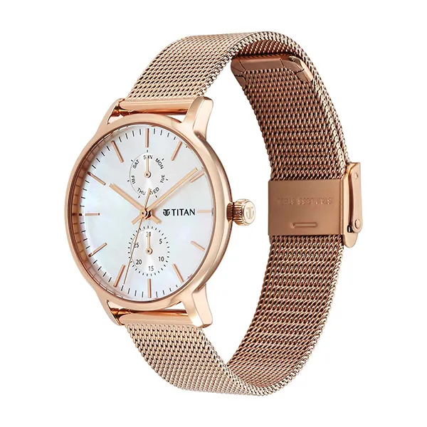 Đồng Hồ Nữ Titan Workwear Slimline Watch 95143WM01 Màu Vàng Hồng