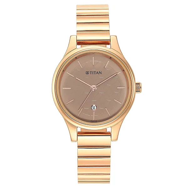 Đồng Hồ Nữ Titan Karishma Brown Dial Metal Strap Watch 2679WM01 Màu Vàng Hồng
