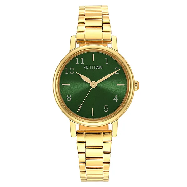 Đồng Hồ Nữ Titan Karishma Green Dial Analog Watch 2678YM01 Màu Vàng