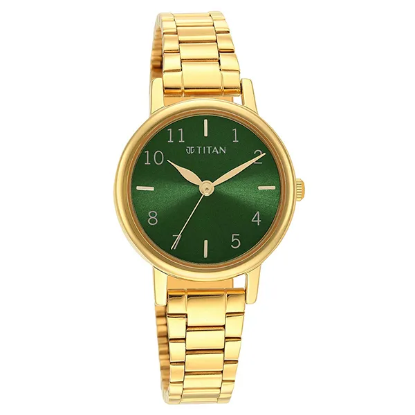 Đồng Hồ Nữ Titan Karishma Green Dial Analog Watch 2678YM01 Màu Vàng