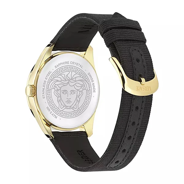 Đồng Hồ Nữ Versace V-Circle Grosgrain Black Watch VE8A00224 Màu Đen