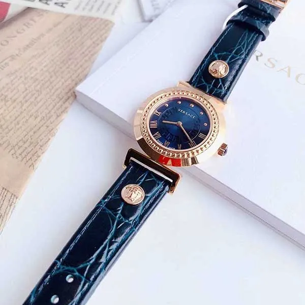 Đồng Hồ Nữ Versace Vanity Calfskin Blue Dial Watch P5Q80D009 S009 Màu Xanh Navy - Đồng hồ - Vua Hàng Hiệu