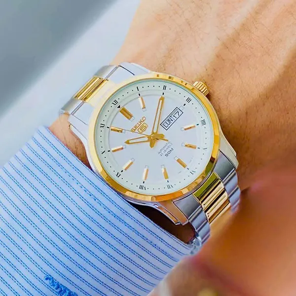 Đồng Hồ Nam Seiko SNKP14K1 Máy Automatic Màu Vàng Bạc - Đồng hồ - Vua Hàng Hiệu
