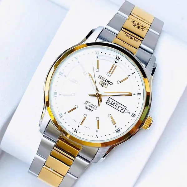 Đồng Hồ Nam Seiko SNKP14K1 Máy Automatic Màu Vàng Bạc - Đồng hồ - Vua Hàng Hiệu