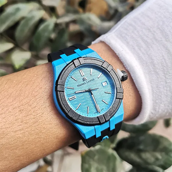 Đồng Hồ Nam Maurice Lacroix Quartz Watch AI2008-80080-300-0 Màu Đen Phối Xanh Dương
