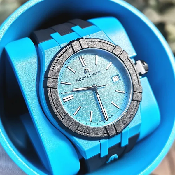 Đồng Hồ Nam Maurice Lacroix Quartz Watch AI2008-80080-300-0 Màu Đen Phối Xanh Dương