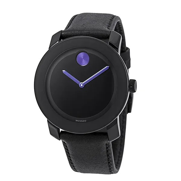Đồng Hồ Unisex Movado Bold Black Dial Purple Accents Watch 3600479 Màu Đen