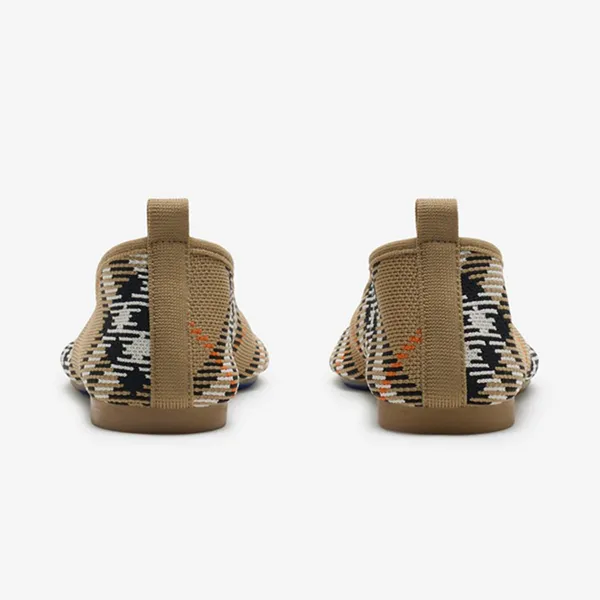 Giày Bệt Nữ Burberry Check Knit Baby Ballerinas Màu Be Size 36 - Giày - Vua Hàng Hiệu