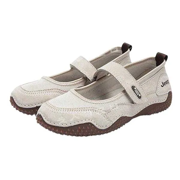 Giày Búp Bê Nữ Jeep The Spirit Mary Jane P651W13129 Màu Be Phối Nâu Size 37 - Giày - Vua Hàng Hiệu