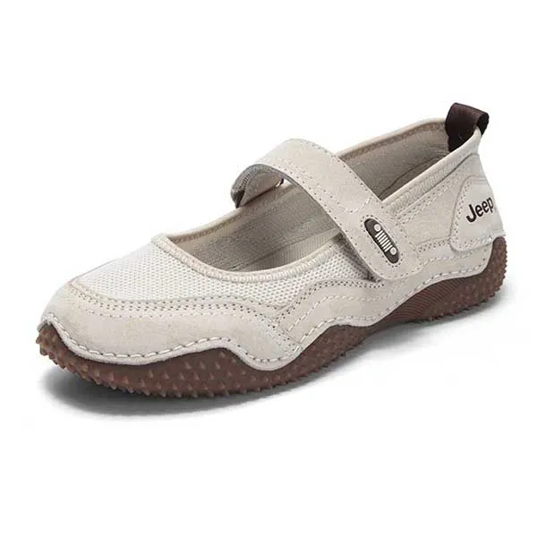 Giày Búp Bê Nữ Jeep The Spirit Mary Jane P651W13129 Màu Be Phối Nâu Size 37 - Giày - Vua Hàng Hiệu