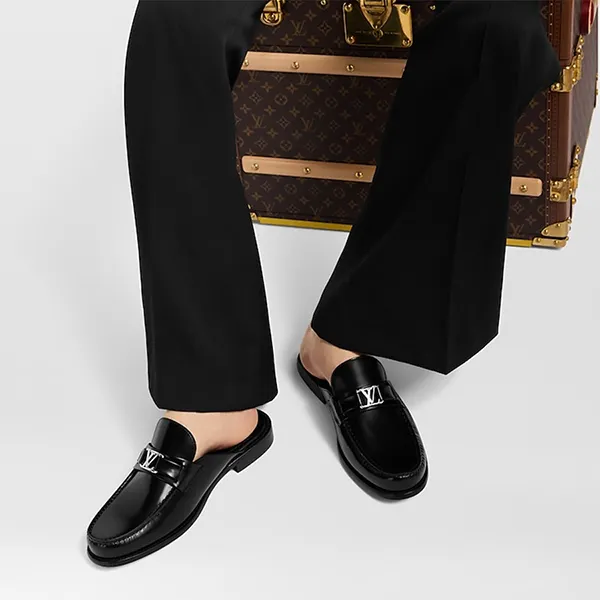 Giày Lười Hở Gót Nam Louis Vuitton LV Major Open Back Loafer 1ACW9D Màu Đen Size 41 - Giày - Vua Hàng Hiệu