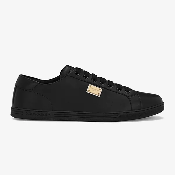 Giày Sneaker Nam Dolce & Gabbana Calfskin Saint Tropez Low-Top Sneakers Màu Đen Size 39