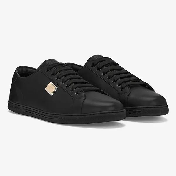 Giày Sneaker Nam Dolce & Gabbana Calfskin Saint Tropez Low-Top Sneakers Màu Đen Size 39