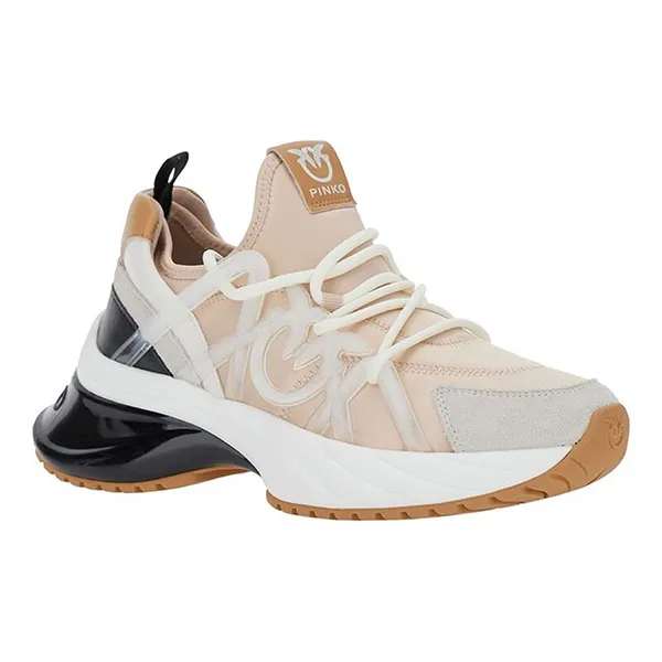 Giày Sneaker Nữ Pinko Ariel Multicolor With Love Birds Detail In Tech Fabric Màu Nude Size 38 - Giày - Vua Hàng Hiệu