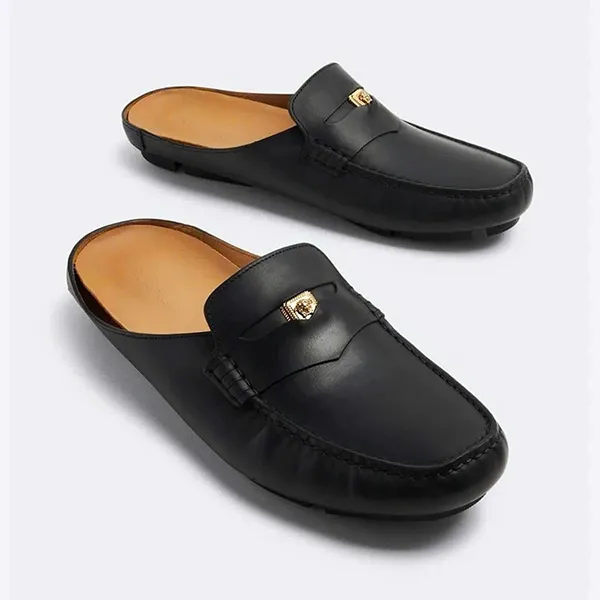 Giày Sục Nam Versace Medusa Biggie Driver Mules Black 1010184-1A00693-1B00V Màu Đen Size 40