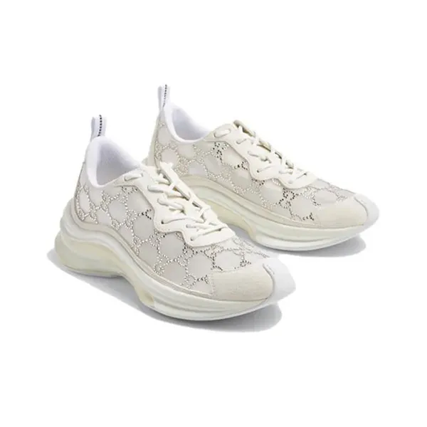 Giày Thể Thao Gucci GG Crystal White Màu Trắng Size 37