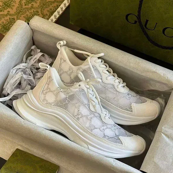 Giày Thể Thao Gucci GG Crystal White Màu Trắng Size 37