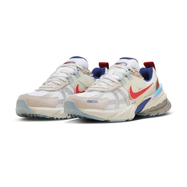 Giày Thể Thao Nike V2K Run Metallic Silver Gym Red University Blue HF5724-061 Màu Trắng Xanh Size 35.5