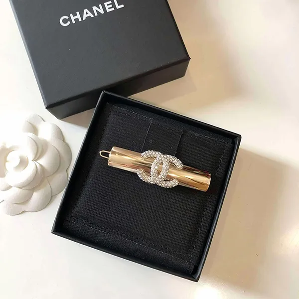 Kẹp Tóc Chanel Hair Clip Màu Vàng Gold