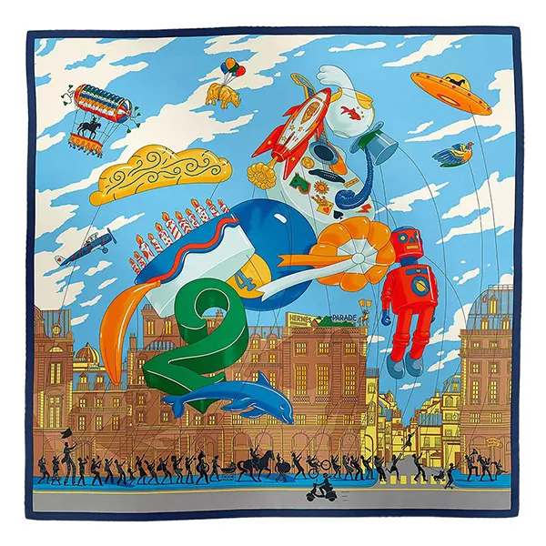 Khăn Nữ Hermès Parade Scarf 90 H004150SV01 Màu Xanh - Thời trang - Vua Hàng Hiệu