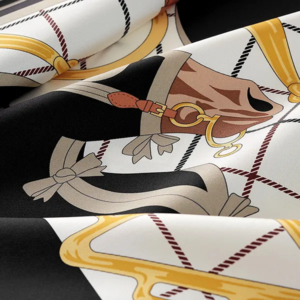 Khăn Nữ Hermès Tatersale Forever Scarf 90 H001657SV01 Màu Đen - Đỏ - Thời trang - Vua Hàng Hiệu