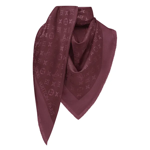 Khăn Louis Vuitton LV Monogram Classic Shawl M92474 Màu Đỏ Bordeaux
