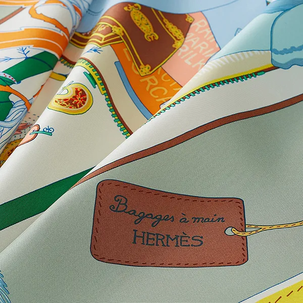 Khăn Lụa Nữ Hermès Bagage A Main Scarf 90x90cm Phối Màu