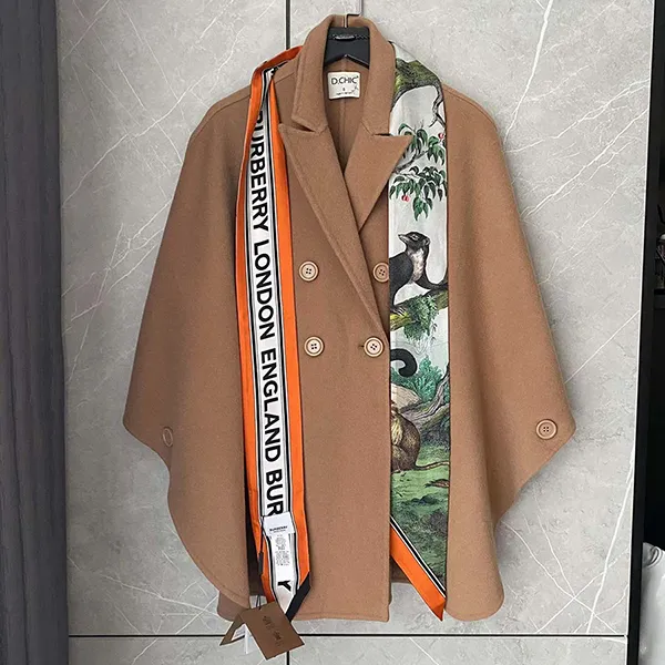 Khăn Nữ Burberry Silk Square 80275781 Màu Xanh Cam