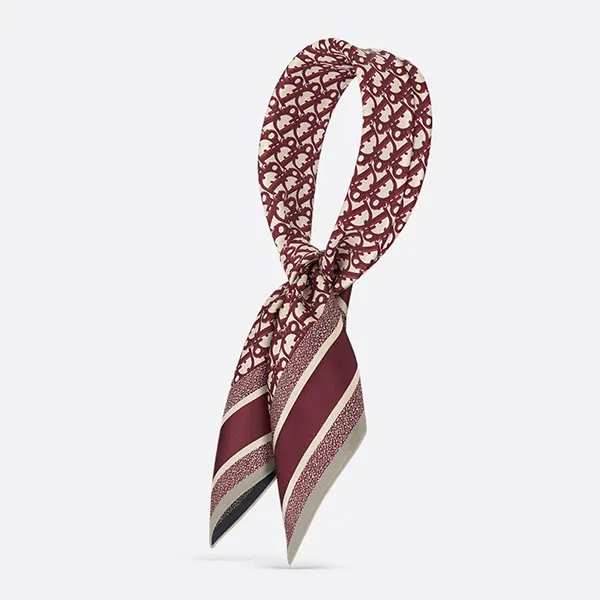 Khăn Nữ Dior Oblique Diortwin 90 Square Scarf 15DOB090I600 C341 Màu Đỏ Phối Xanh N-QL - Thời trang - Vua Hàng Hiệu