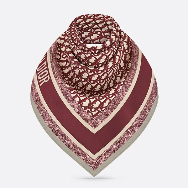 Khăn Nữ Dior Oblique Diortwin 90 Square Scarf 15DOB090I600 C341 Màu Đỏ Phối Xanh N-QL - Thời trang - Vua Hàng Hiệu