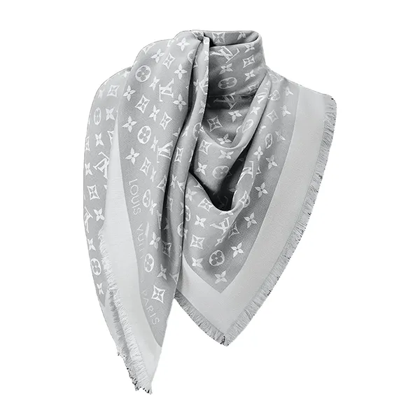 Khăn Nữ Louis Vuitton LV Denim Monogram Shawl M70804 Màu Xám - Phụ kiện - Vua Hàng Hiệu