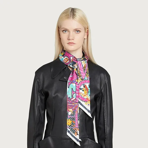 Khăn Nữ Salvatore Ferragamo 3203717554803 Màu Hồng Đen D-HH - Thời trang - Vua Hàng Hiệu