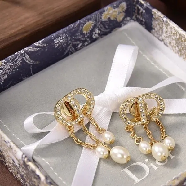 Khuyên Tai Nữ Dior Petit CD Earrings E1549PTCCY_D301 Màu Vàng Gold - Trang sức - Vua Hàng Hiệu