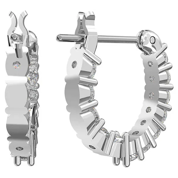 Khuyên Tai Nữ Swarovski IMatrix Vittore Hoop Earringsround Cut, White, Rhodium Plated 5562126 Màu Bạc