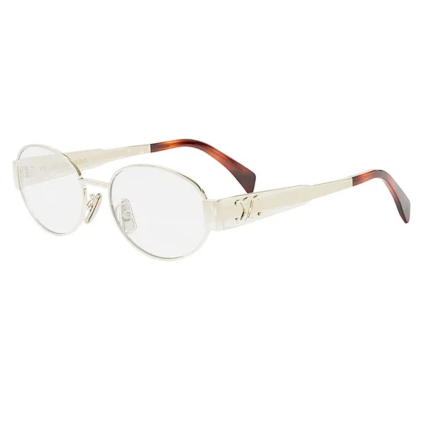 Kính Mắt Cận Celine Triomphe Metal CL50140U 030 Eyeglasses Màu Vàng