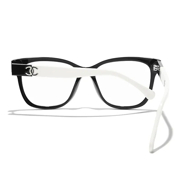 Kính Mắt Cận Nữ Chanel Square Eyeglasses 0CH3472 1656 Màu Đen Trắng - Kính mắt - Vua Hàng Hiệu