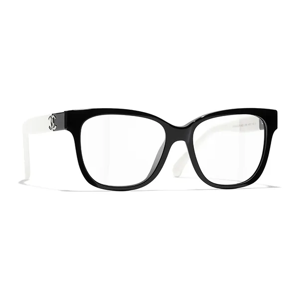 Kính Mắt Cận Nữ Chanel Square Eyeglasses 0CH3472 1656 Màu Đen Trắng - Kính mắt - Vua Hàng Hiệu
