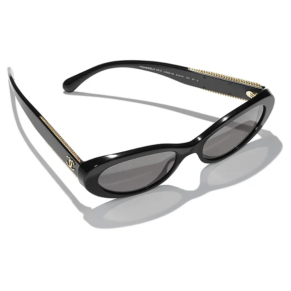 Kính Mát Chanel 0CH5515 C62248 Oval Sunglasses Màu Đen
