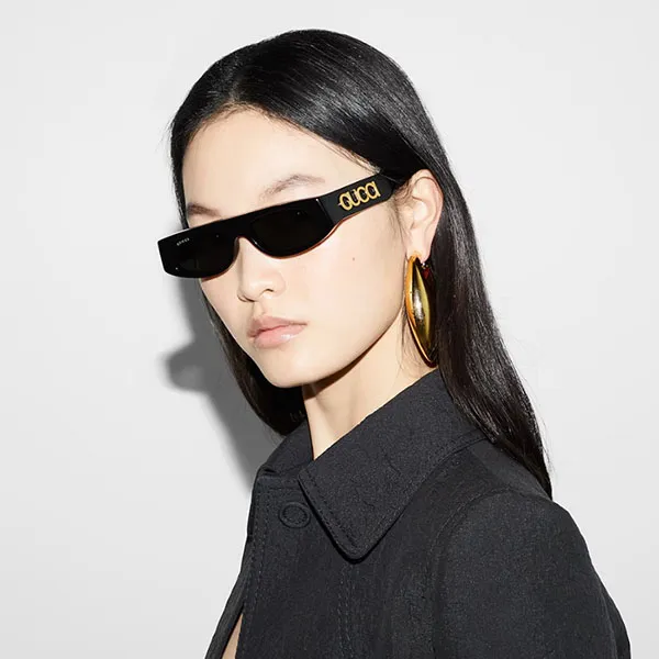 Kính Mát Nữ Gucci Black Geometric Sunglasses GG1771S 001 Màu Đen - Kính mắt - Vua Hàng Hiệu