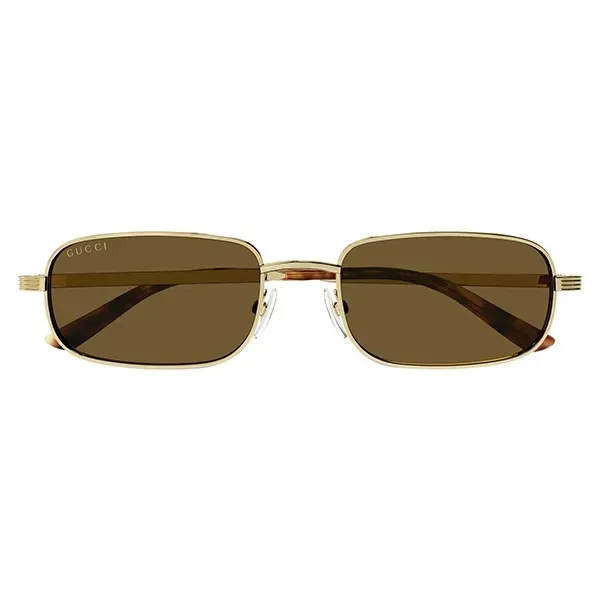 Kính Mát Unisex Gucci Sunglasses Gold Brown GG1457S 002 Màu Vàng Nâu