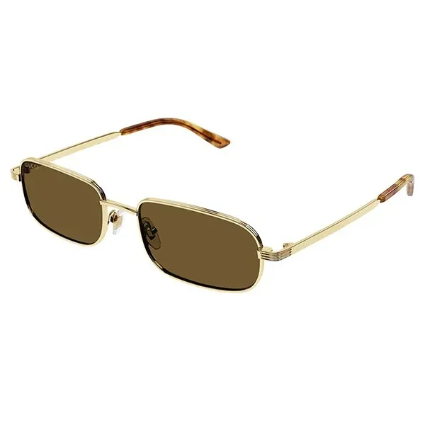 Kính Mát Unisex Gucci Sunglasses Gold Brown GG1457S 002 Màu Vàng Nâu