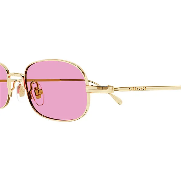 Kính Mát Gucci Silver Rectangular Sunglasses GG1648S 005 Màu Hồng/Gold