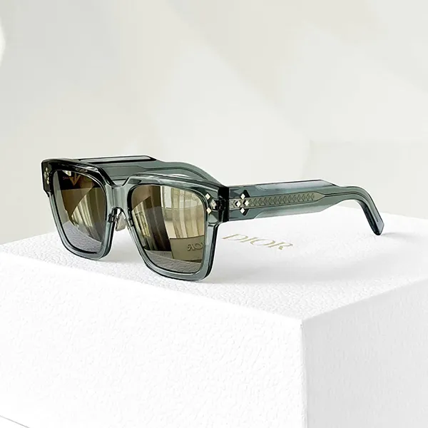 Kính Mát Nam Dior CD Diamond S3F CDDMS3FXR_45A4 Transparent Gray-Blue Square Sunglasses Màu Xanh Ghi - Kính mắt - Vua Hàng Hiệu