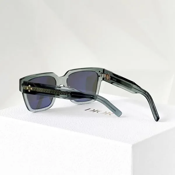 Kính Mát Nam Dior CD Diamond S3F CDDMS3FXR_45A4 Transparent Gray-Blue Square Sunglasses Màu Xanh Ghi - Kính mắt - Vua Hàng Hiệu