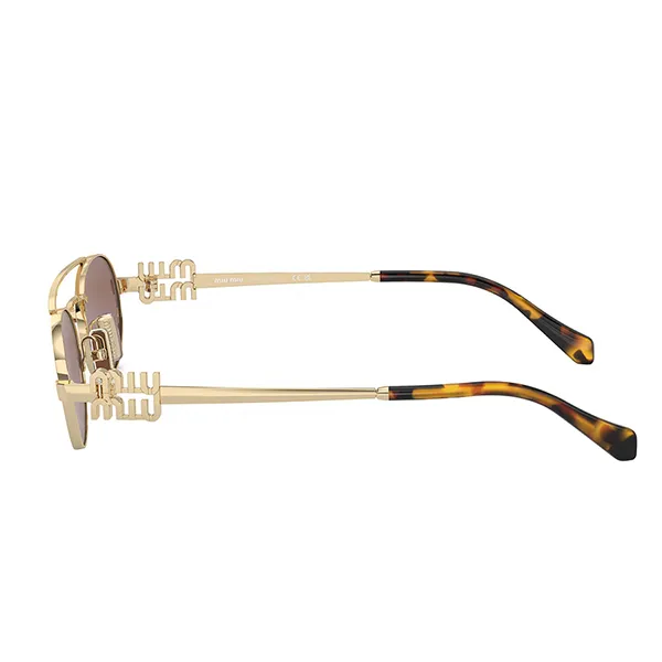 Kính Mát Nữ Miu Miu Sunglasses 0MU 54ZS ZVN70D Màu Nâu/Vàng Gold