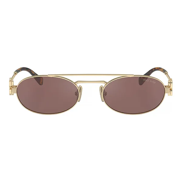 Kính Mát Nữ Miu Miu Sunglasses 0MU 54ZS ZVN70D Màu Nâu/Vàng Gold