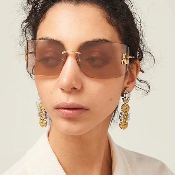 Kính Mát Nữ Miu Miu Sunglasses OMU 54YS ZVN20F Màu Hồng Nâu - Kính mắt - Vua Hàng Hiệu